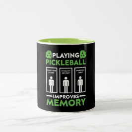 Caneca De Café Em Dois Tons Reproduzir o Pickleball melhora a memória