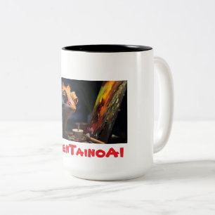 Caneca De Café Em Dois Tons Reptilian AI Artist, Por Ruben Taino