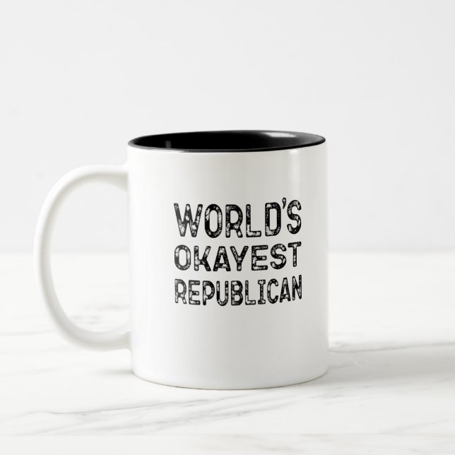 Caneca De Café Em Dois Tons Republicano Mais Okayest do Mundo (Esquerda)