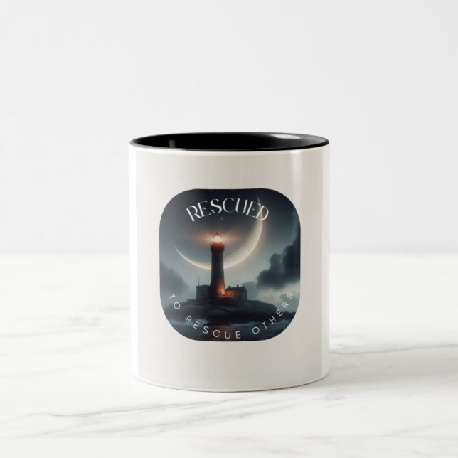 Caneca De Café Em Dois Tons Resgatada para resgatar outros cãibras (Centro)