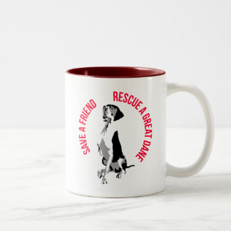 Caneca De Café Em Dois Tons Resgatar um Great Dane