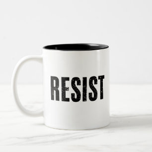 Caneca De Café Em Dois Tons Resista a Trump Protesto Anti Político Protesto Tr