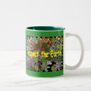 Caneca De Café Em Dois Tons Respeite a terra