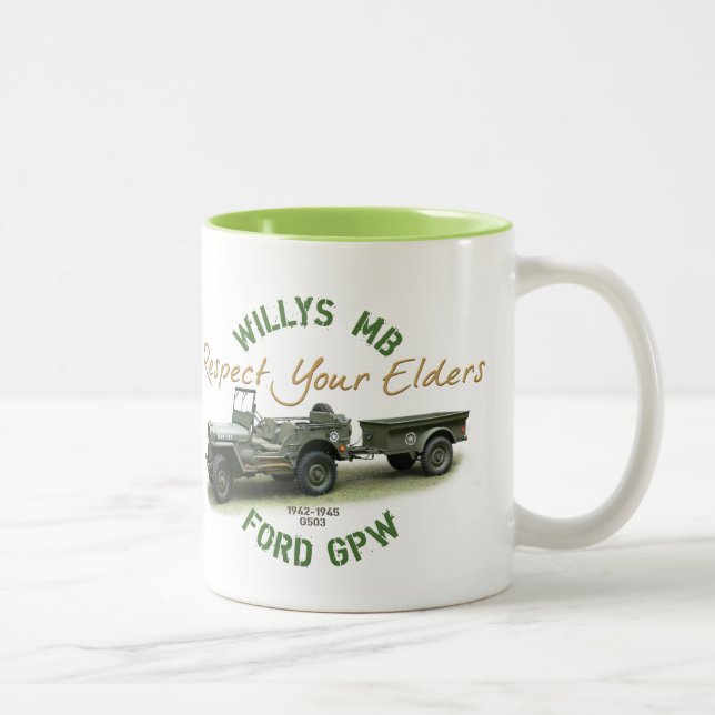 Caneca De Café Em Dois Tons Respeite suas pessoas idosas (Direita)