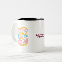 Caneca De Café Em Dois Tons Respirar o Blossom de crença | Inspiração