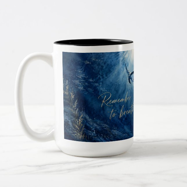 Caneca De Café Em Dois Tons Respire (Esquerda)