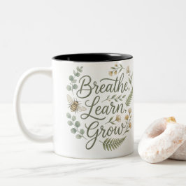 Caneca De Café Em Dois Tons Respire Aprenda Cresça Abelha para pais de homesch