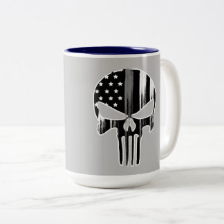Caneca De Café Em Dois Tons Responsável pelas Correções de Cabeça SKULL Sinali