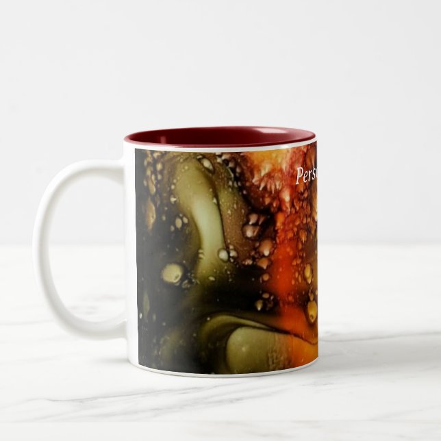 Caneca De Café Em Dois Tons Resumo da Corrente Âmbar (Esquerda)