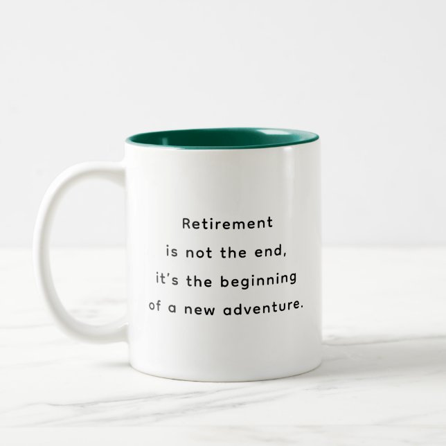 Caneca De Café Em Dois Tons Retirement Funny & Inspirational Quotes Mug  (Esquerda)