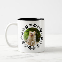 Caneca De Café Em Dois Tons Retrato canino comumizável para cães