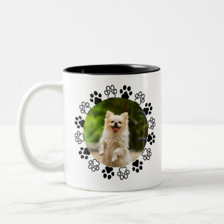 Caneca De Café Em Dois Tons Retrato canino comumizável para cães