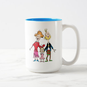 Caneca De Café Em Dois Tons Retrato da Família de Cindy Lou Who