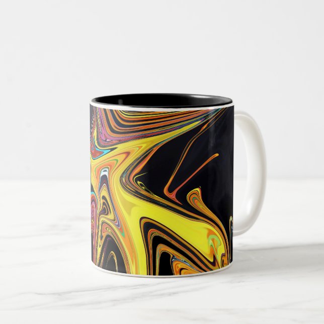 Caneca De Café Em Dois Tons Retrato de abstrato marmoreado (Frente Esquerda)