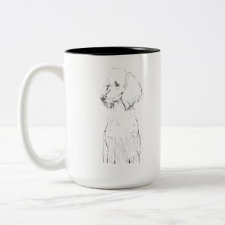 Caneca De Café Em Dois Tons Retrato de animal de estimação de Poodle Padrão