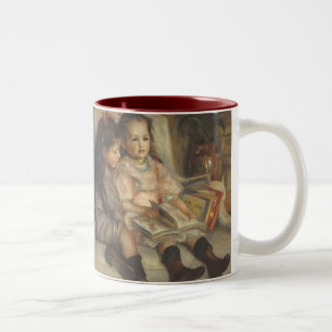 Caneca De Café Em Dois Tons Retrato de Crianças de Caillebotte por Pierre Ren