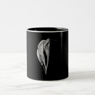 Caneca De Café Em Dois Tons Retrato de Elefante Africano