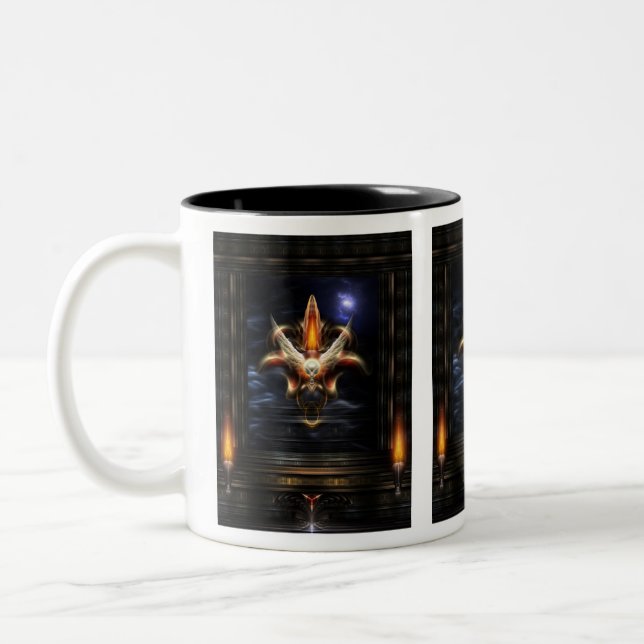 Caneca De Café Em Dois Tons Retrato de Fogo Akrellian Torch (Esquerda)