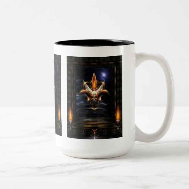 Caneca De Café Em Dois Tons Retrato de Fogo Akrellian Torch (Direita)