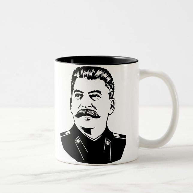 Caneca De Café Em Dois Tons Retrato de Josef Stalin (Direita)