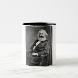 Caneca De Café Em Dois Tons Retrato de Karl Marx (Fundador do Marxismo)