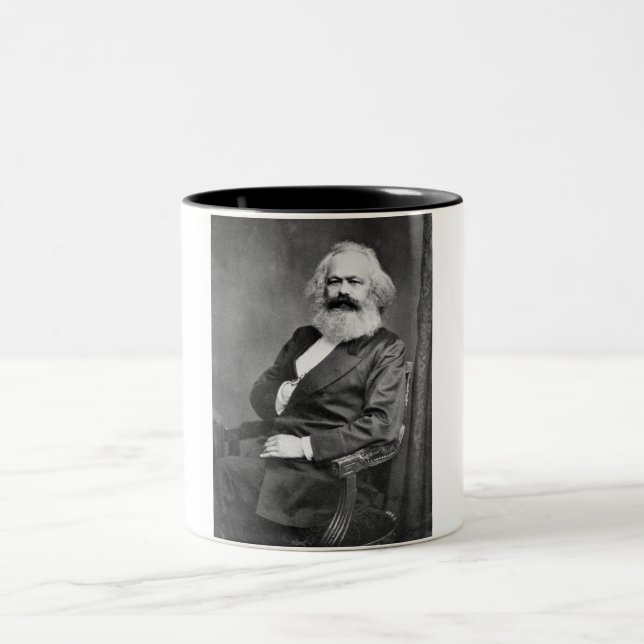 Caneca De Café Em Dois Tons Retrato de Karl Marx (Fundador do Marxismo) (Centro)