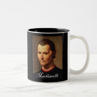 Caneca De Café Em Dois Tons Retrato de Machiavelli 1