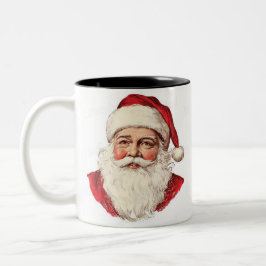 Caneca De Café Em Dois Tons Retrato de Papai Noel