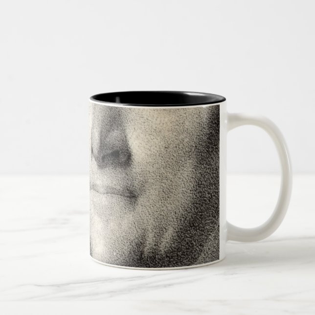 Caneca De Café Em Dois Tons Retrato de Thomas Jefferson (Direita)