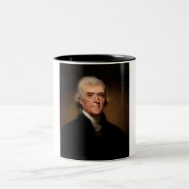 Caneca De Café Em Dois Tons Retrato de Thomas Jefferson (por Rembrandt Peale)