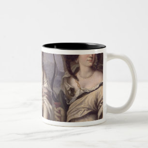 Caneca De Café Em Dois Tons Retrato de três das sobrinha do cardeal