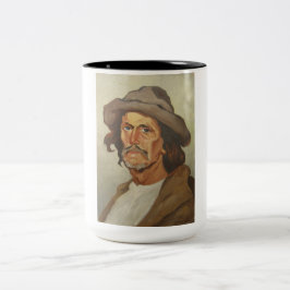 Caneca De Café Em Dois Tons Retrato de um camponês (por Ipolit Strâmbu)