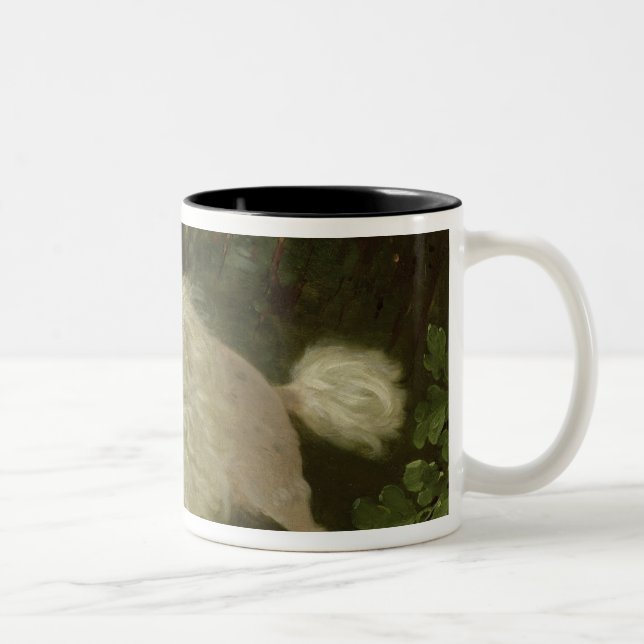 Caneca De Café Em Dois Tons Retrato de uma caniche (Direita)