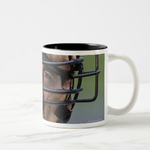 Caneca De Café Em Dois Tons Retrato de vestir-se do árbitro do basebol