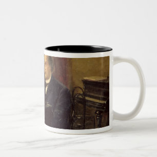 Caneca De Café Em Dois Tons Retrato do compositor Anton Rubinstein
