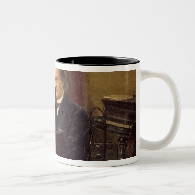 Caneca De Café Em Dois Tons Retrato do compositor Anton Rubinstein (Direita)