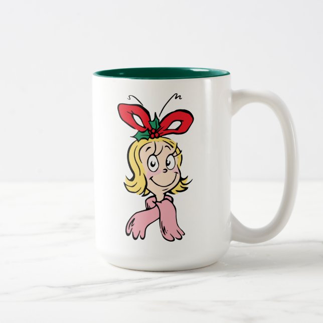 Caneca De Café Em Dois Tons Retrato Doce Cindy Lou Quem (Direita)