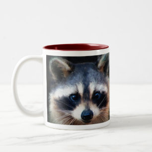 Caneca De Café Em Dois Tons "Retrato novo do guaxinim "