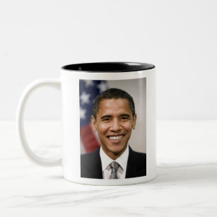 Caneca De Café Em Dois Tons Retrato Oficial de Barack Obama