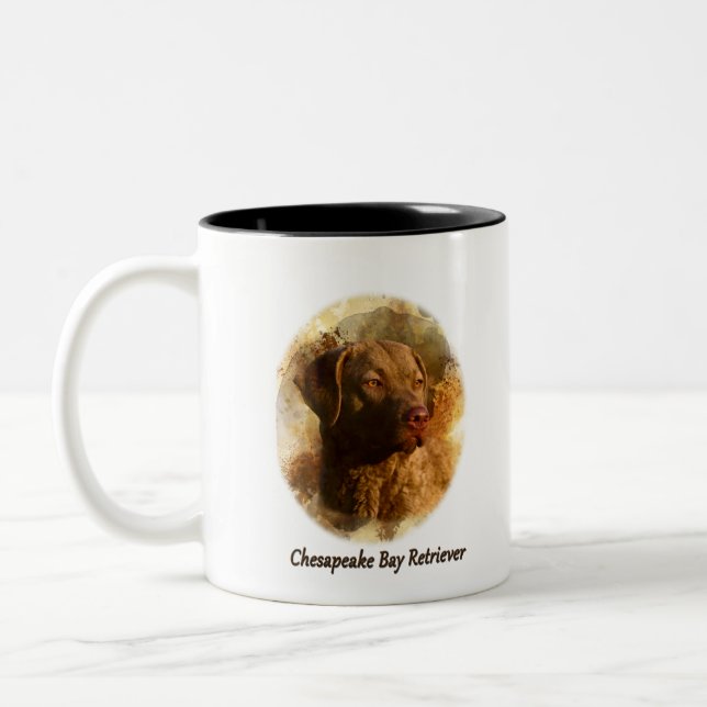 Caneca De Café Em Dois Tons Retriever de Baía Chesapeake (Esquerda)