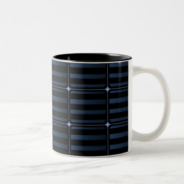 Caneca De Café Em Dois Tons Retro Building Blocks Mug, Azul Escuro (Direita)