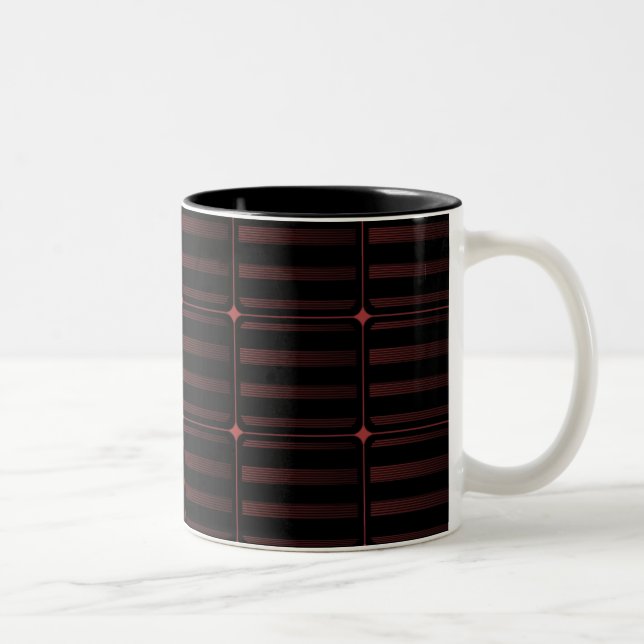 Caneca De Café Em Dois Tons Retro Building Blocks Mug, Rosa (Direita)