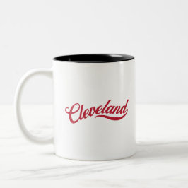 Caneca De Café Em Dois Tons Retro Cleveland