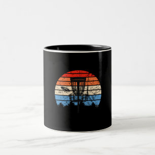 Caneca De Café Em Dois Tons Retro de Golf Disco Golf Frisbee
