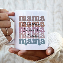 Caneca De Café Em Dois Tons Retro de Nomes de Crianças Personalizadas do Dia d