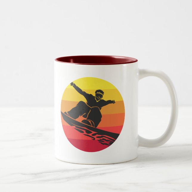 Caneca De Café Em Dois Tons Retro de Salto de Neve (Direita)