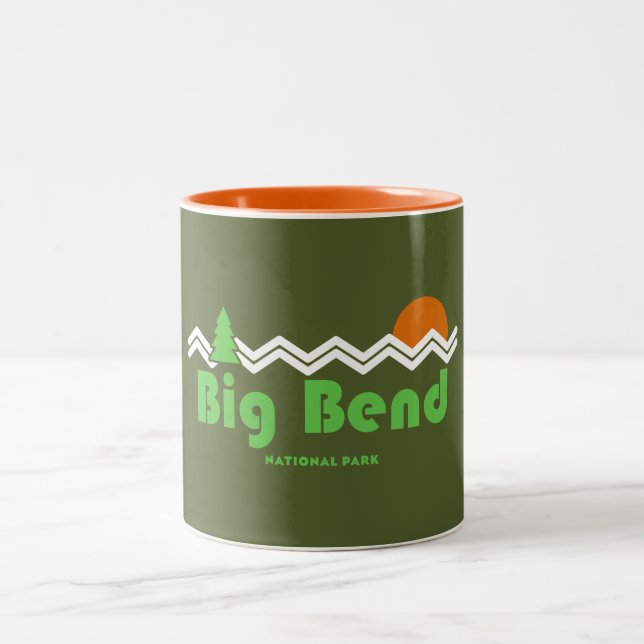 Caneca De Café Em Dois Tons Retro do Parque Nacional Big Bend (Centro)