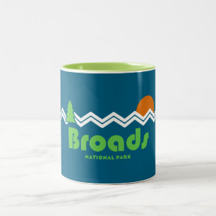 Caneca De Café Em Dois Tons Retro do Parque Nacional Broads