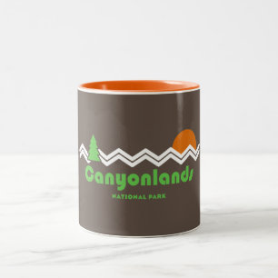 Caneca De Café Em Dois Tons Retro do Parque Nacional Canyonlands