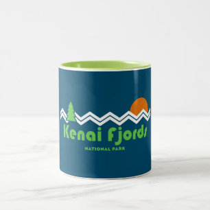 Caneca De Café Em Dois Tons Retro do Parque Nacional do Kenai Fjords